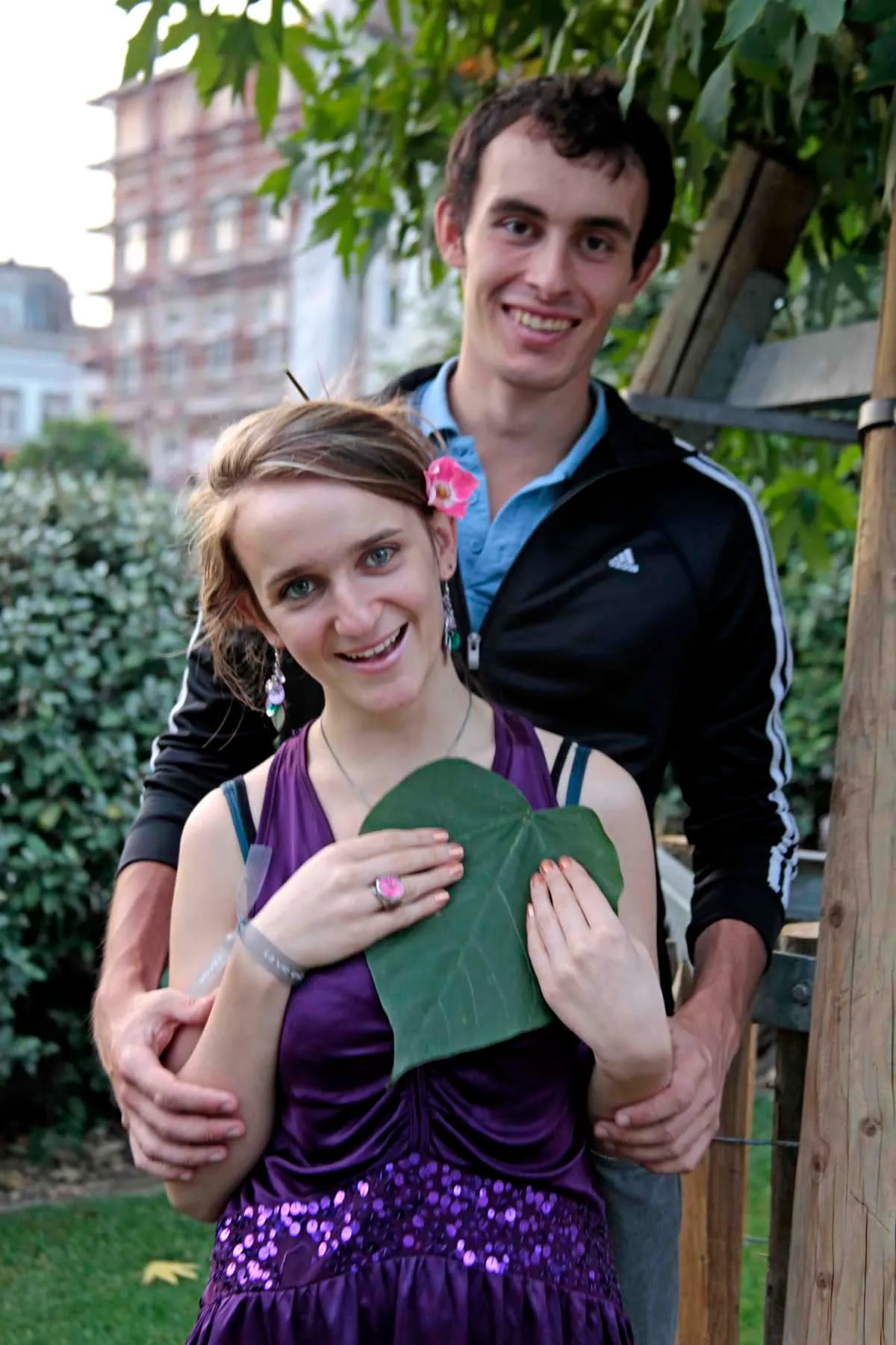 Young couple standing together outdoors